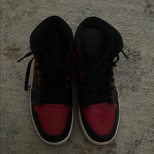 Men's Black and Red Sneakers